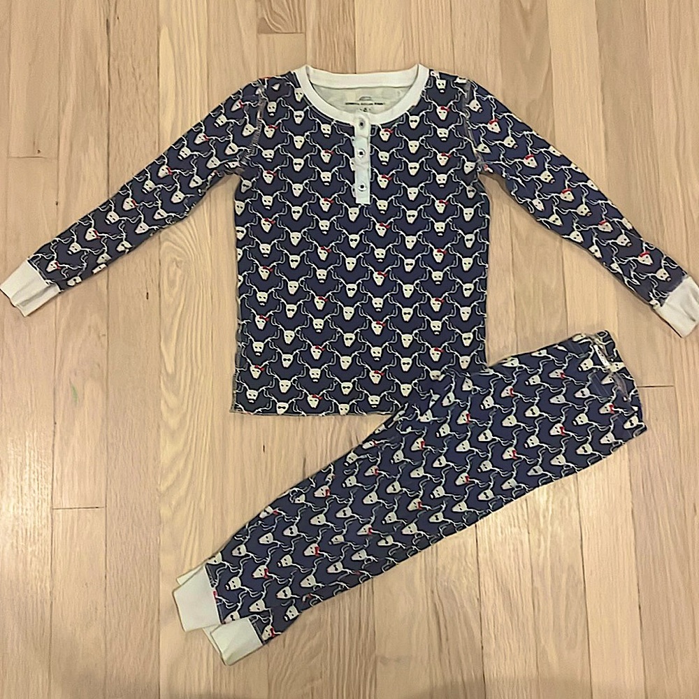 Roller Rabbit Reindeer Christmas Pajamas, size 6 but fits more like a 4/5.